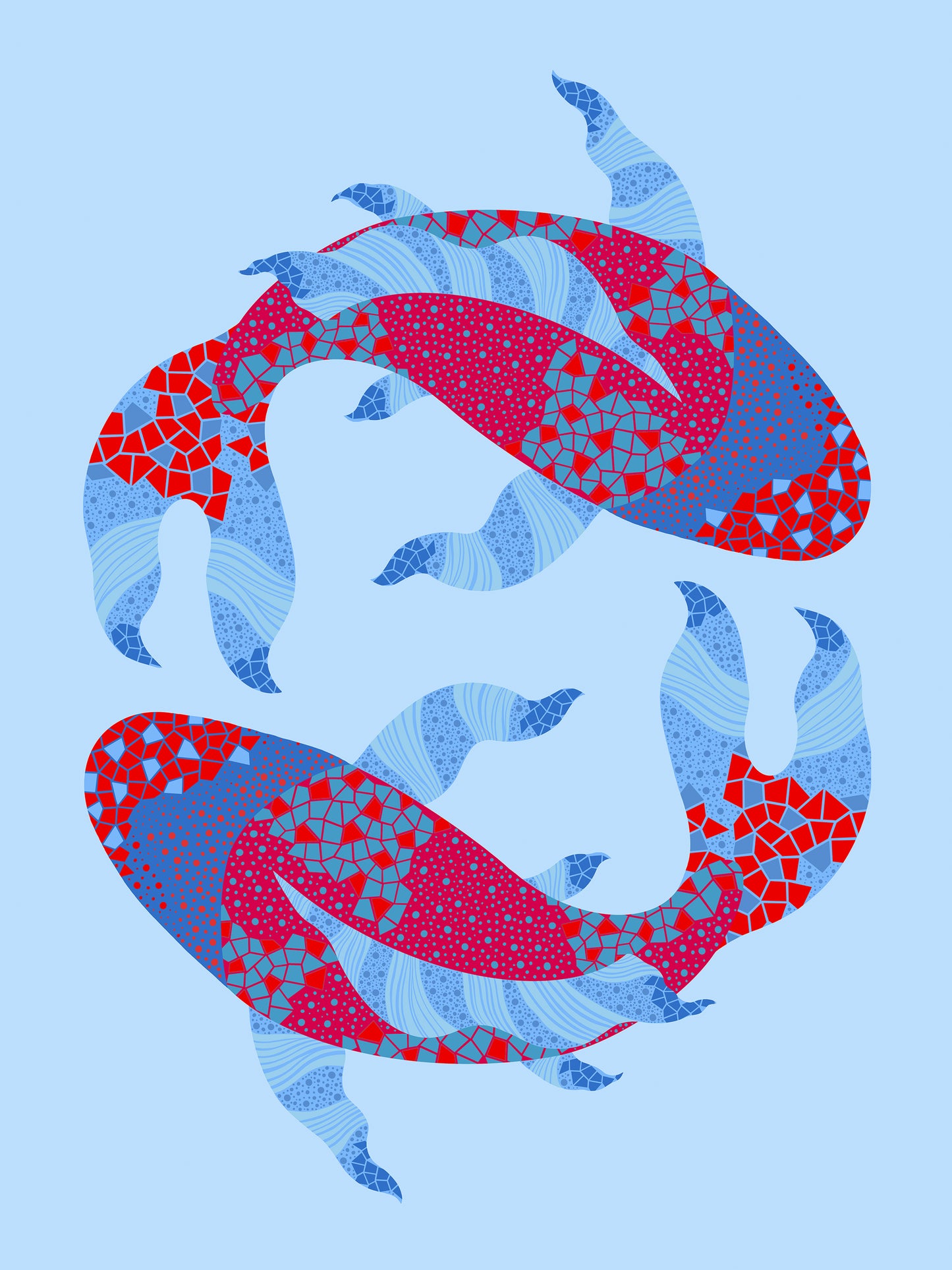 Print "Two Koi Fish in Red and Blue"