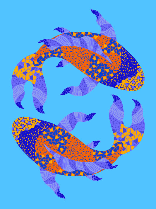 Print "Two Koi Fish in Orange and Purple"